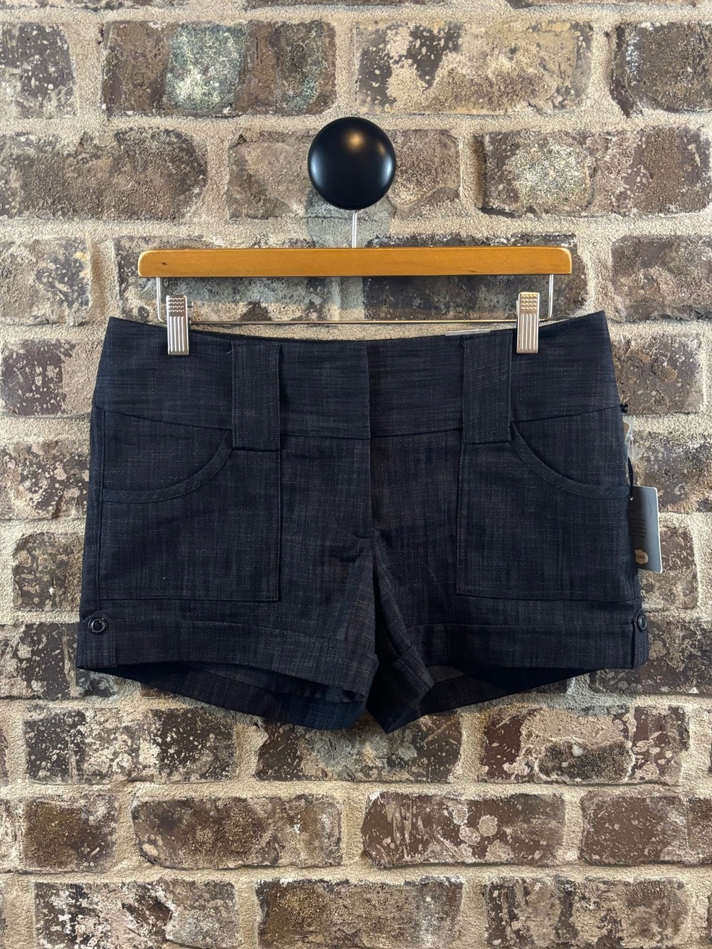 Maurices Dark Charcoal wide Waist Tailored Shorts Size 5/6